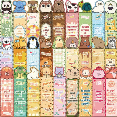 Set van 30 Schattige Dieren Papier Boekmerken - Aesthetic Boekmerken voor Lezen, Kantooraccessoires en Cadeaus voor Studenten en Jongeren