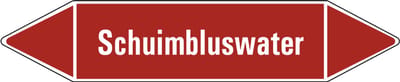 Schuimbluswater leidingmarkering op vel 126 x 26 mm - 5 per vel