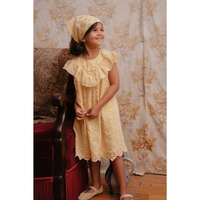 Louise Misha Dress Noalia Soft Honey Plumetis Size: 9M | Dresses Outlet | Unisex | Geel