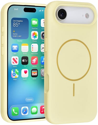 TUNIQ telefoonhoesje voor Apple iPhone 17 Air - MagSafe siliconen backcover - Geel