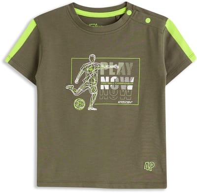 4PRESIDENT T-shirt jongens - Stone gray - Maat 74