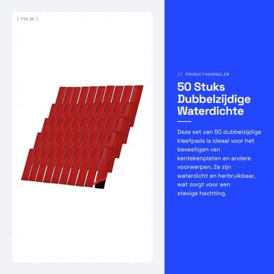Dailygoods- Kleefpads 50 stuks - Dubbelzijdig Waterdicht - Kentekenplaathouder - Herbruikbaar - Schokbestendig - Eenvoudig aan te brengen - Plakband
