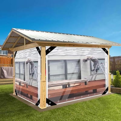 Transparant zeil - Dekzeil waterdicht - Bescherming buiten - Versterkte randen - 260x790cm - Transparant