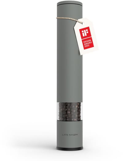 LARS NYSØM Lagom - XL Zout en Pepermolen - 1 stuk (28,8cm) - Keramische Maalwerk met Instelbare Maalgraad - Roestvrijstaalen Zoutmolen Pepermolen (Ash Gray)