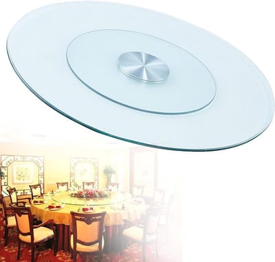 Draaibare Tafel - Draaiplateau Glas - Gezellig Tafelen - 360 Graden Rotatie - 70 cm - Transparant