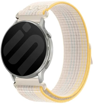 Strap-it 20mm nylon band - universeel geschikt voor Garmin Vivoactive 6 / 5 / 3 / Vivomove / 3 / HR / Style / Luxe / Sport / Trend / Forerunner 645 / 570 / 245 / 170 / 165 / 70 / 55 / Venu / SQ / SQ2 / 2 Plus / Approach S12 / S40 - Starlight mix
