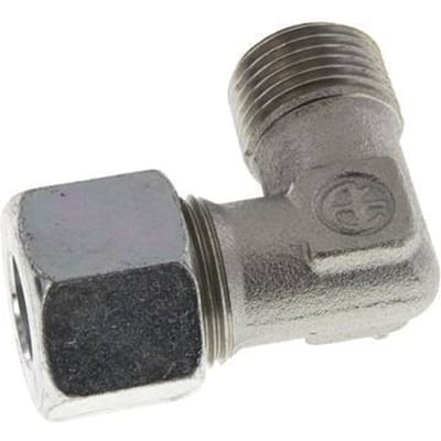 R 1/2'' Buitendraad x 14S Verzinkt Stalen L-Fitting 90graden 630 Bar DIN 2353