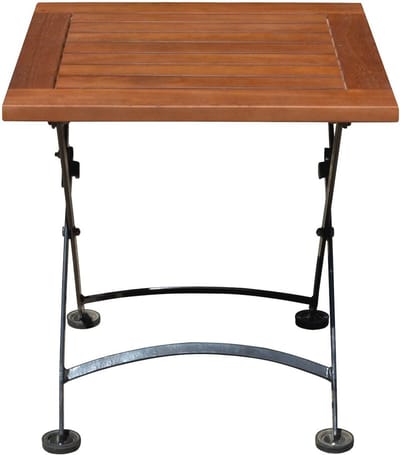 Eucalyptus Tuintafel met Metaal Frame - Houten Klaptafel voor Tuin en Balkon