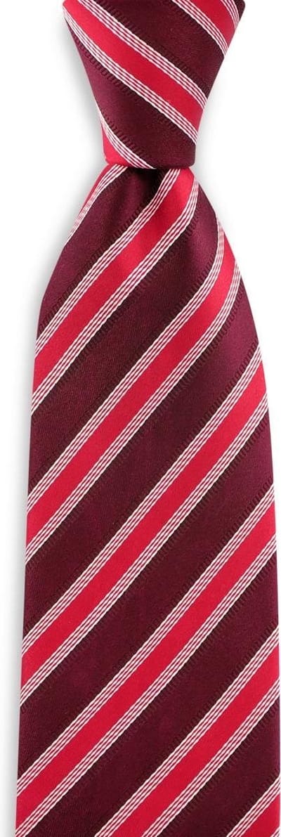 We Love Ties - Stropdassen - Stropdas Beaumont Street - bordeauxrood / felrood / wit