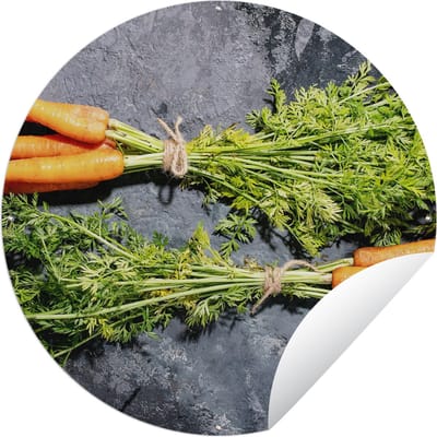 Tuincirkel Wortel - Groente - Marmer - Industrieel - 60x60 cm - Ronde Tuinposter - Buiten