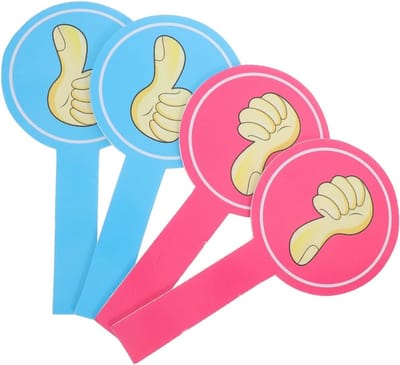 4 Stuks Duimkaarten Thumbs Up Thumbs Down voor Klaslokaal Evaluatie en Activiteiten, Praktische Docent Accessoires voor Feedback en Interactie