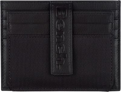 Bench Carbon Creditcardetui Leer 11 cm - 10 Sleuven - schwarz