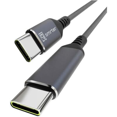 Smrter SMRTER_SPEEDY100_L_AT USB-C-kabel USB 2.0 USB-C stekker, USB-C stekker 2.00 m Antraciet Met OTG-functie, Rond, Stoffen mantel