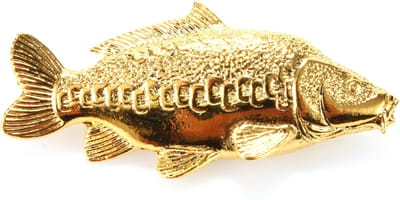 Visspeld Spiegelkarper Verguld - Vissen Broche Revers Kraag Das Speld Sierspeld Hoedenspeld Bijoux Sjaal Pinn Sjaalspeld Sieraad Broches Pin Dasspeld Button