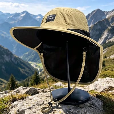 Chapeau de Soleil à Large Bord Protection UV avec Rabat pour le Cou Unisexe Chapeau d'Extérieur pour Randonnée Pêche pour Hommes Femmes