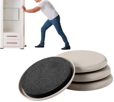 4-delige meubelverplaatsingsset - Meubelschuifset - Herbruikbaar - Stevig en duurzaam - Verplaatst gemakkelijk zware voorwerpen - Geschikt voor tapijt en hardhouten vloeren - Diameter 89 mm