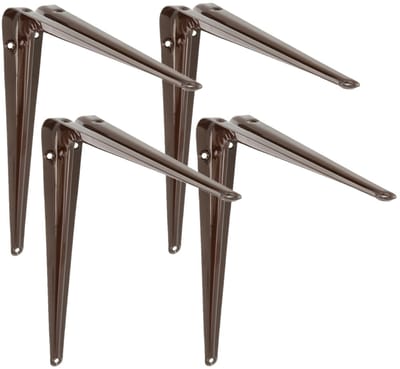 4x amig plankdrager- planksteun - van metaal - gelakt bruin - h300 x b250 mm