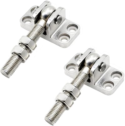 Dailygoods- Poortscharnieren Verstelbaar - Set van 2 - Roestvrij Staal - Geschikt voor Zware Lasten - M16-112 mm - Schroefplaat - Deurscharnieren