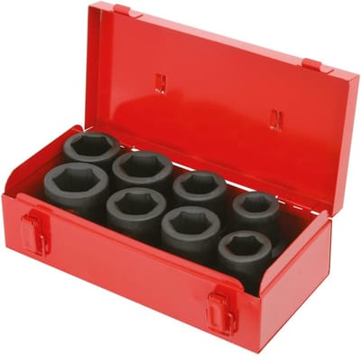 Dopsleutelset Zeskant - Krachtdoppen Kort - Mechanisch Werk - Gefosfateerde Afwerking - 1 Inch Aandrijving