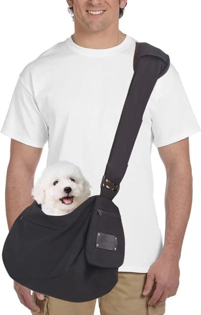 Kleine Pet Sling Carrier - Handsfree Draagtas voor Honden en Katten met Verstelbare Schouderband en Veiligheidsgordel
