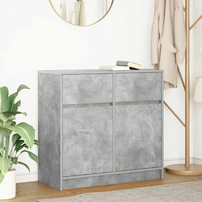 vidaXL - Dressoir - met - lade - 80x34x76 - cm - spaanplaat - betongrijs