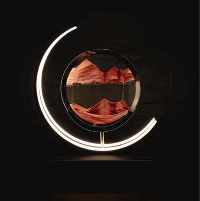 Luxus Europe - Quicksand Tafellamp Rood - Bewegende Zandkunst Tafellamp - LED Designlamp - 3 Lichtkleuren - Dimbaar - Afstandsbediening - Decoratieve Tafellamp