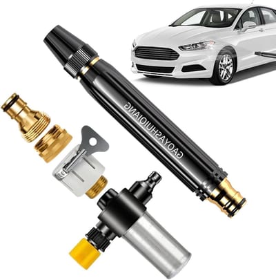 Hogedruk Sproeier - Tuinslang Hulpstuk - Auto Wassen - Verstelbaar Mondstuk - 24 x 14 x 9 cm - Zwart