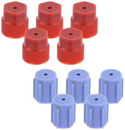 Dailygoods- AC-Serviceklepdop 10 Stuks - Rood/Blauw - Lekvrij - ABS-Kunststof - 13mm/16mm - Vervangingsdoppen voor Auto-Airconditioning - Ventieldop
