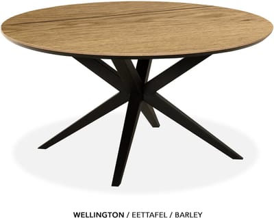Maxfurn - Eettafel rond met verjongde rand | Zeer krasvast | Kleur: Barley | diameter 120cm