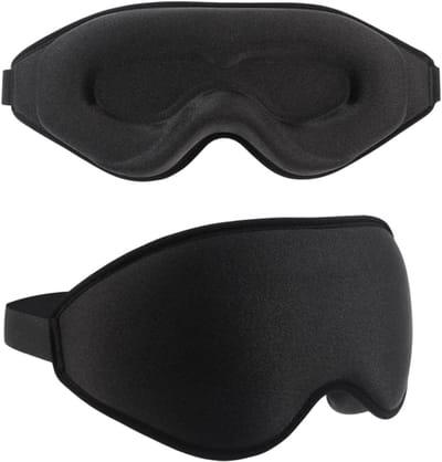 3D Slaapmasker - Oogmasker Nachtmasker - Verkwikkend Slapen - Diepe Oogholtes - Verstelbare Band - Zwart
