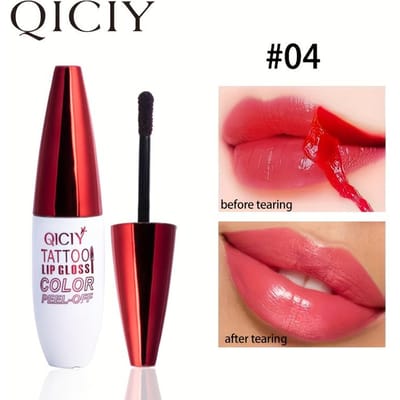 4 kleuren vloeibare peel-off lipgloss waterbestendig langdurige matte lippenstift anti-aanbak cup make-up hydraterende lip tint pigment