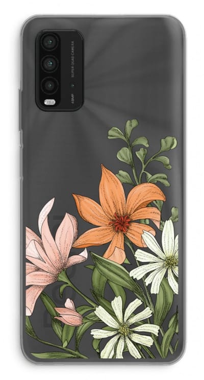Case Company® - Hoesje geschikt voor Xiaomi Redmi 9T hoesje - Floral bouquet - Soft Cover Telefoonhoesje - Bescherming aan alle Kanten en Schermrand