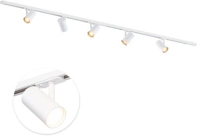 Qub Viror Railverlichting - Wit - 200 cm - I-Vorm - 5x GU10 Spots - Dimbaar - Complete Set