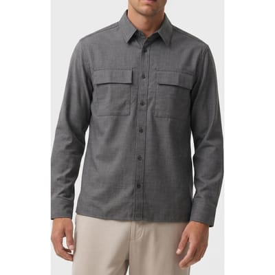 Calvin Klein Ls Melange Easy Shirt Charcoal Heather Taglia: S | Camicie Casual Outlet | Uomo | Nero