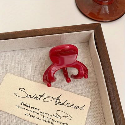 Nieuwe Elegante Azijnzuur Paardenstaart Scrunchies Retro Koreaanse Krab Haai Clip Meisjes Mode Cadeau Haar Klem Haar Accessoires rood