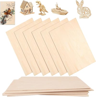 12x Dunne Vlakke Vierkante Houten Planken Lichtgewicht Paulowniahout 330x150x1mm voor Hobby & Knutselen