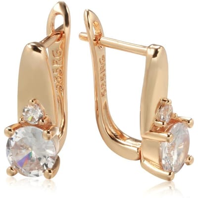 Nouvelles Boucles d'Oreilles Mariée Or Rose Bijoux de Mariage Mode Boucles d'Oreilles Zircon Naturel Pour Femmes Accessoires Simples Quotidien