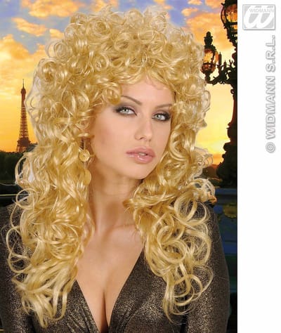 pruik krulpruik beauty blond