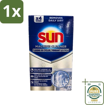 1 x Sun - Machine Cleaner - In-Wash - Vaatwasmachinereiniger - 4 Wasbeurten- Vaatwasmachine Reiniger - Vaatwasmachine Reinigen - Vaatwasmachine Schoonmaken - Vaatwasmachine Ontkalken - Vaatwasmachine Ontvetten