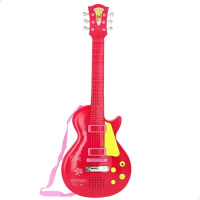 Elektrische Gitaar - Speelgoedgitaar Muziekinstrument - Muziek Maken - Inclusief Riem - 56 cm - Roze