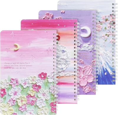 Draadgebonden Notitieboek 4-pack Spiraalvormig A5 met Waterdicht Gelinieerd Papier