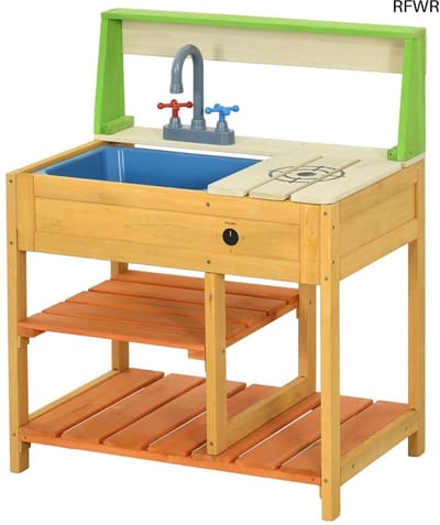 RFWR® Buitenkeuken voor Kinderen van Hout met Gootsteen en Kraan - Speelkeuken 3-8 Jaar