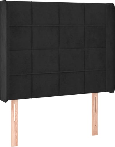 vidaXL - Hoofdbord - met - randen - 93x16x118/128 - cm - fluweel - zwart