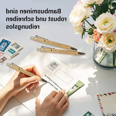 Houten balpen met bedrukking en bedanktekst, perfect als afscheidscadeau voor collega's, gepersonaliseerde pen, relatiegeschenk