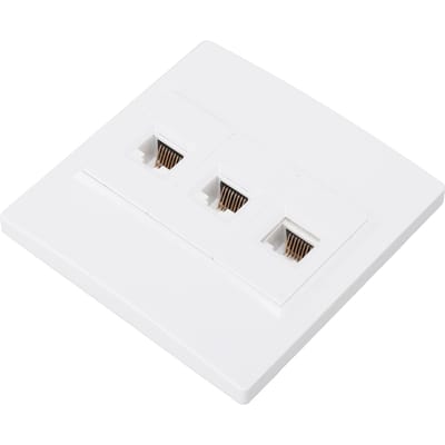 Cat 6 Ethernet Wandcontactdoos 3 Poort Vrouwelijk naar Vrouwelijk Keystone Wandcontactdoos Internet Wandcontactdoos voor CAT5