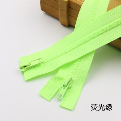 Kleur Nee. 5 Hars Dubbele Kop Open Staart Rits Kledingaccessoires Donsjack Kleding Jas Rits Doe-het-zelf Accessoires Fluorescent green * 60cm one piece * 5 #