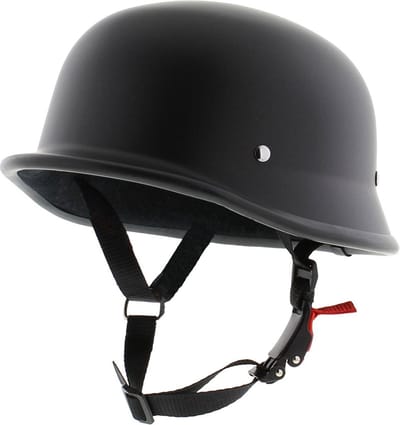 Vito Chopper Duitse Pothelm L (Universele maat) - GEEN ECE- Mat Zwart - Klassieke brommerhelm motor helm