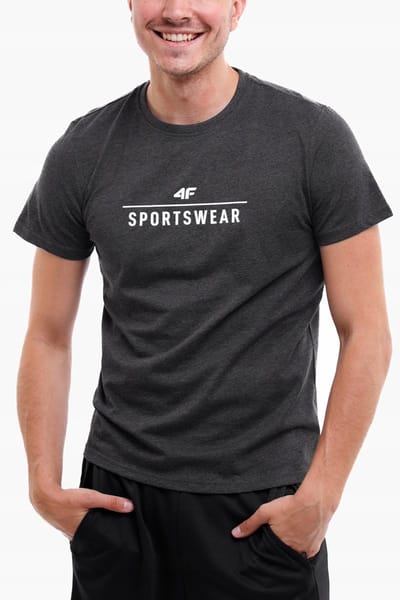 4F T-shirt Heren - Grijs - Katoen - Maat M