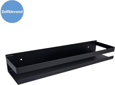 Sanics® Doucherek zonder boren – Zelfklevend badrek - Hangend Douchebakje - Douchemand – Doucherekje Zwart - Douche Rekje 40CM