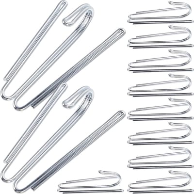 Dailygoods- Gordijnhaken 50 Stuks - Roestvrij Stalen Haken - Gordijnringen - Plooihaken - Douchegordijnen - Zilverkleurig - 5,7 x 2,5 x 1,4 cm